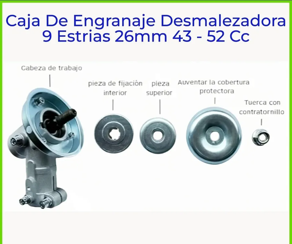 Caja de Engranajes Reforzada para Desmalezadora – 9 Estrías 26 mm | Stock Limitado - Casa y Jardín