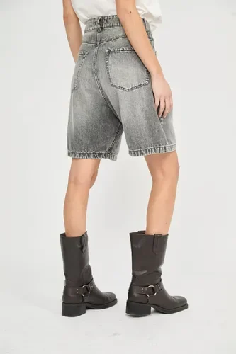 Short Largo Jean Gris Rígido Mujer Avery Uniongood - Stock disponible - Ropas y Calzados