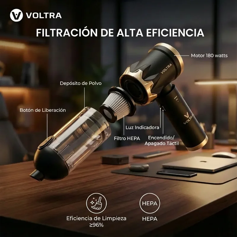 Aspiradora Sopladora 3 en 1 Voltra Black Edition Inalámbrica 450ml - Stock disponible - Electrodomésticos