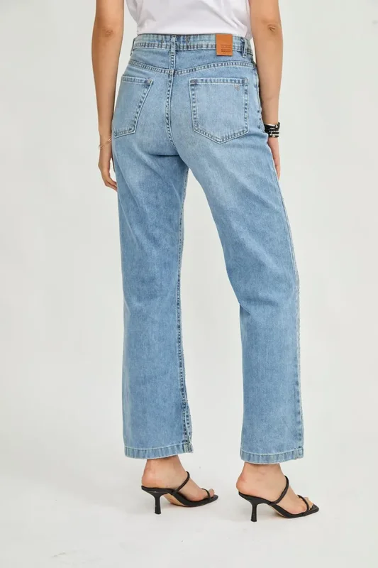 Largo Jean Straight Con Brillos De Mujer Baby Flowers Uniongood - Stock disponible - Ropas y Calzados