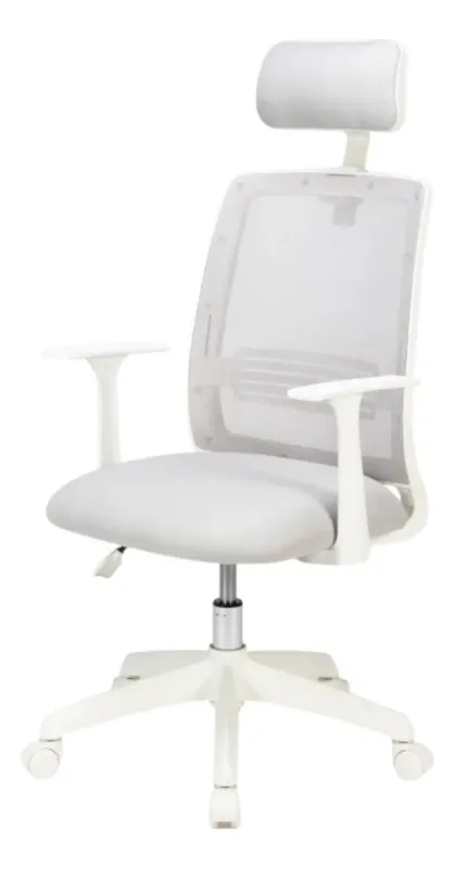 Silla Ergonómica Mint White Edition – Respaldo Mesh, Cabezal y Soporte Lumbar | Hasta 150 kg - Casa y Jardín