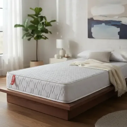Colchon 1 Plaza (080x190) Telgo Dorado Resortes Blanco - Stock disponible