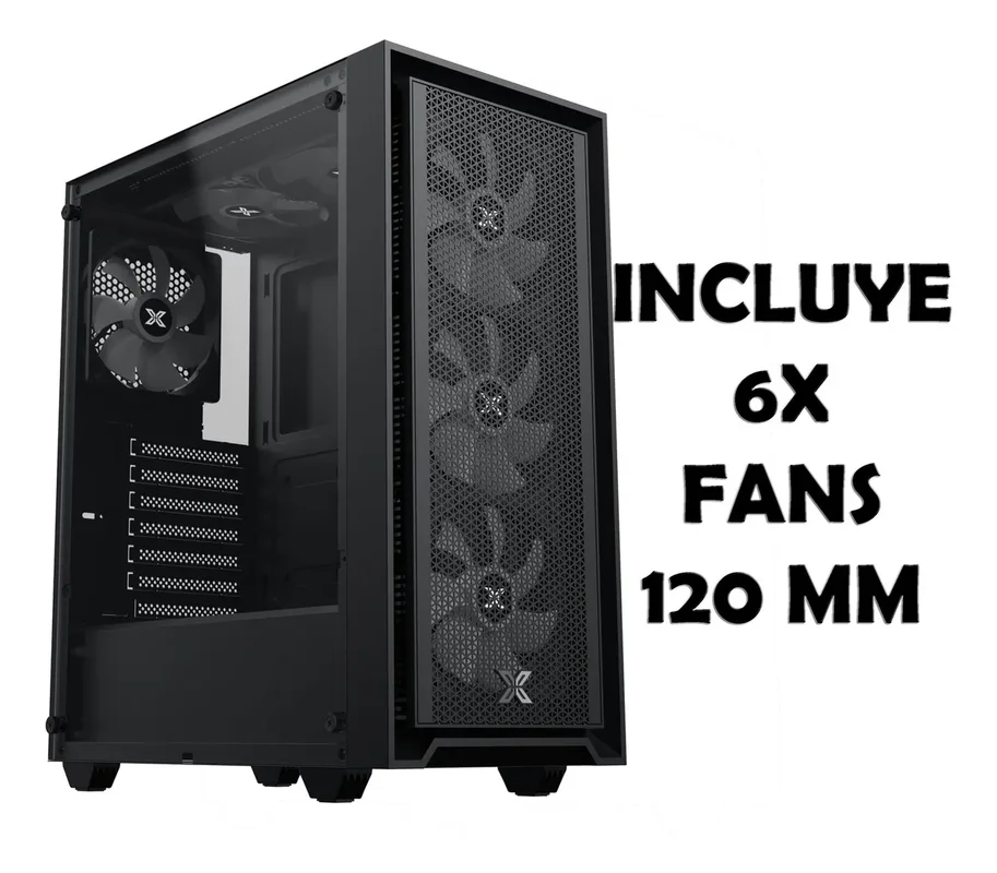 Gabinete Gamer Xigmatek Pucara X ATX Negro 6 Ventiladores USB Vidrio - Stock disponible - Electrodomésticos