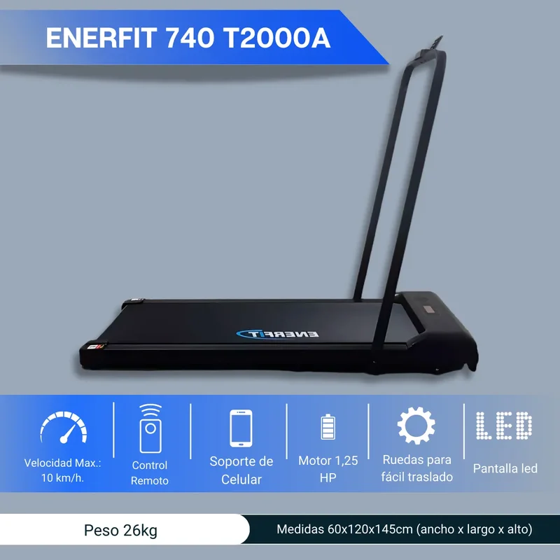 Cinta Caminadora De Caminar Correr Plana Enerfit T2000a Color Negro - Stock disponible - Deportes y Entretenimiento