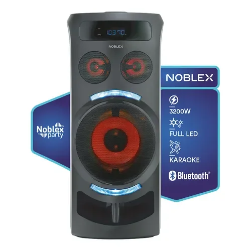 Bateria Torre de Sonido Noblex MNT290 Bluetooth Efectos de Voz y Luces LED Negro - Stock disponible