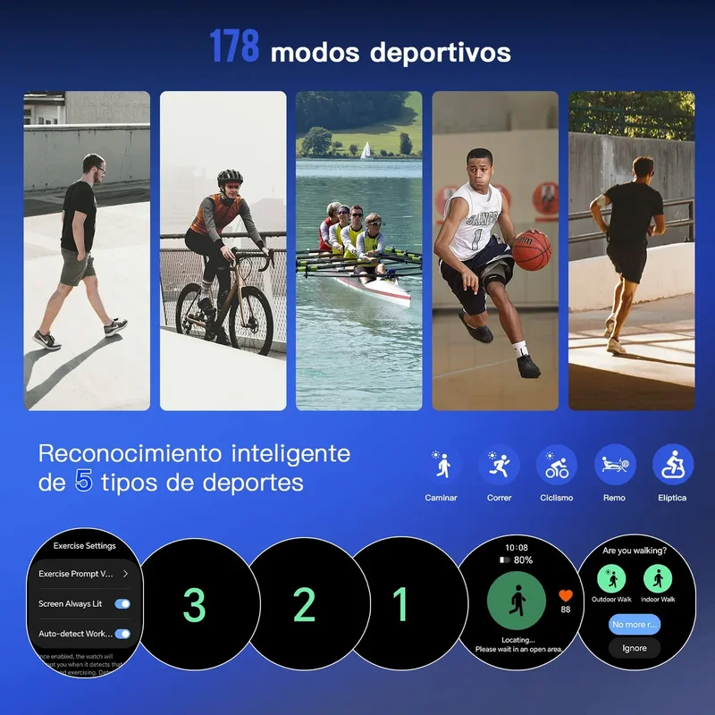 Dias Reloj Smartwatches Inteligente Kieslect Kr 3 Gps Oro - Caqui - Mesh - Azul Claro - Plateado - Stock disponible - Electrónica