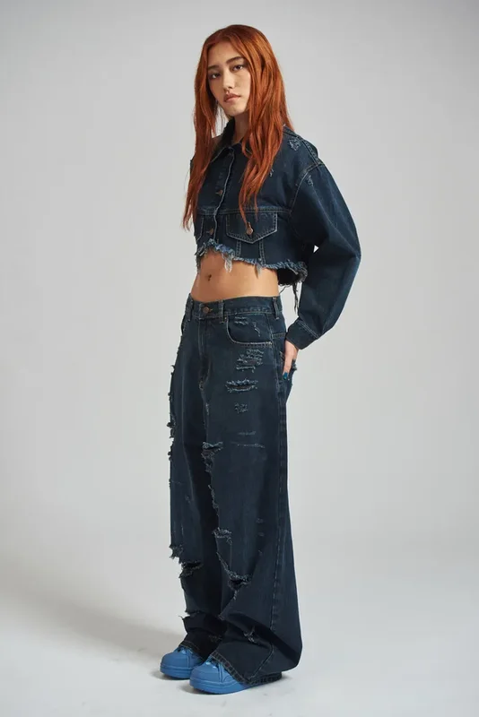 Mercado Jean Wider Darkblue De Mujer 47 Street - Stock disponible - Ropas y Calzados