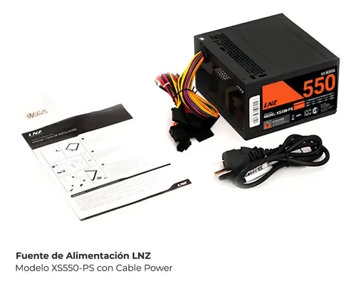 Fuente de alimentación para PC LNZ XS550-PS 550W negra - Stock disponible - Productos para Mascotas