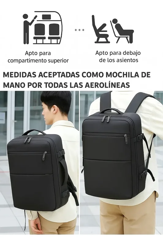 Mochila Viaje Carry On Equipaje Cabina Avion Viral Amazon - Stock disponible - Equipajes y Bolsos