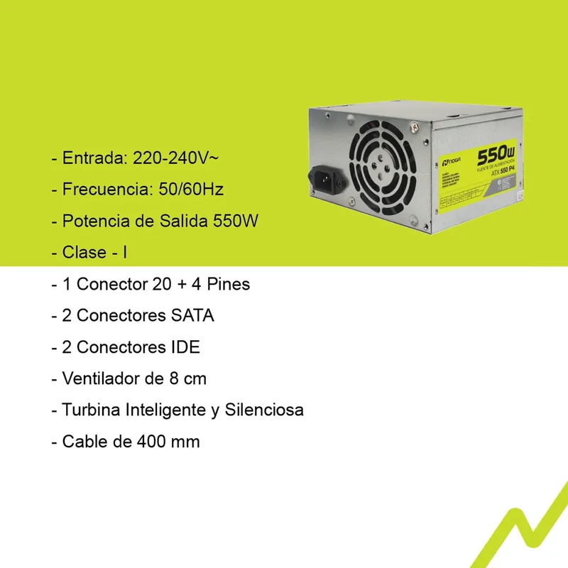 Fuente de alimentación para PC Noga ATX-550 P4 550W plata - Stock disponible - Productos para Mascotas