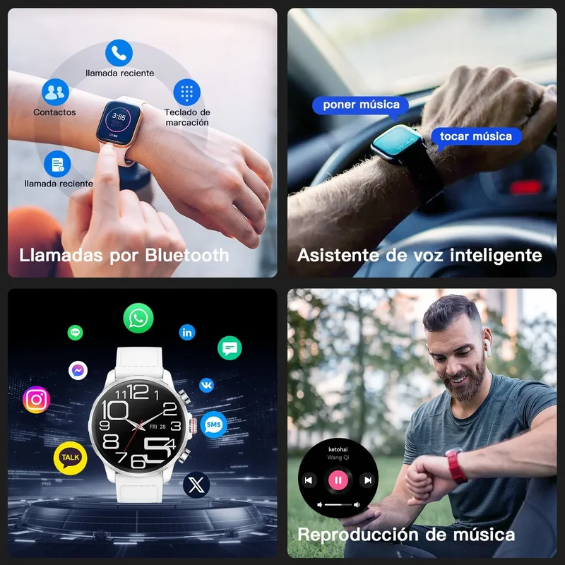 Reloj Relojes Smartwatch Inteligente Kieslect Kr Ultra3 Gps 5atm Gris Blanco Blanco Milanés - Stock disponible - Joyas y Relojes