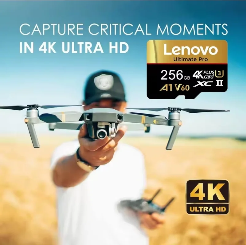 Tarjeta Micro SD TF de Alta Velocidad Lenovo 1 TB, Tarjeta de Memoria Flash TF de 256 GB, 512 GB, 128 GB para Teléfono/Computadora/Cámara, Dropshipping - Electrónica