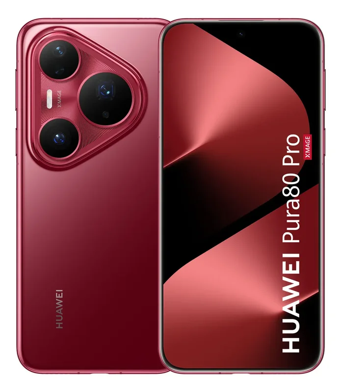 Celular HUAWEI Pura 80 Pro Smartphone 12GB+512GB, Cámara Ultra Chroma de 1 Pulgada, Cámara Macro Telefoto de Ultra Iluminación, Cancelación de Ruido con IA, Batería 5170 mAh, Rojo - Stock disponible - Telecomunicaciónes