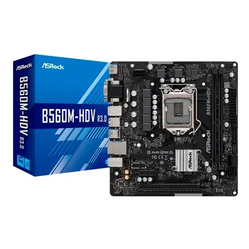 Placa Madre Asrock B560M-HDV Socket LGA1200 DDR4 PCIe 4.0 Intel - Stock disponible - Electrónica