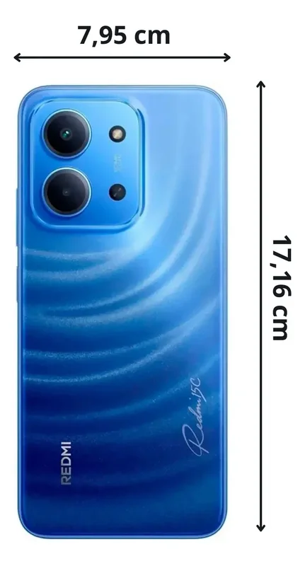 Redmi Xiaomi 15c 128 GB con 50 megapíxeles E 6000 mAh, azul - Stock disponible - Telecomunicaciónes