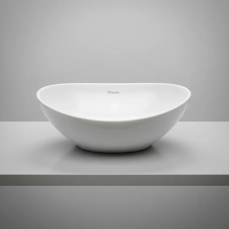 Bacha de Apoyo Piazza A082 - 410 x 330 x 145mm - Lavamanos Ovalada de Porcelana - Stock disponible - Casa y Jardín
