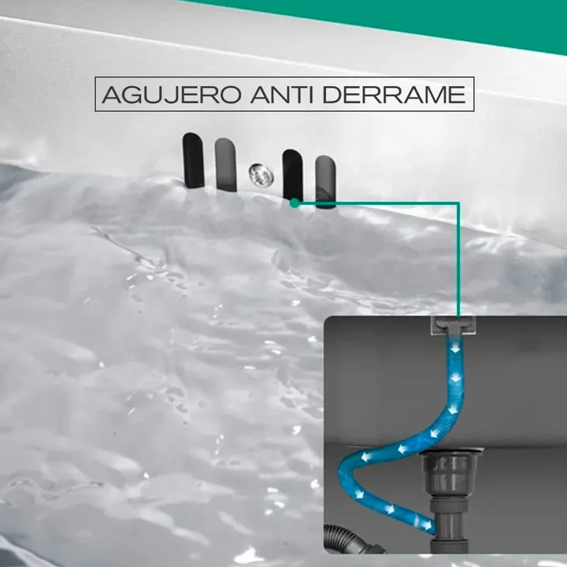 Bacha De Cocina Pileta 60cms Premium Acero Inoxidable 304 Semimate + Escurridor y dispenser - Stock disponible - Casa y Jardín