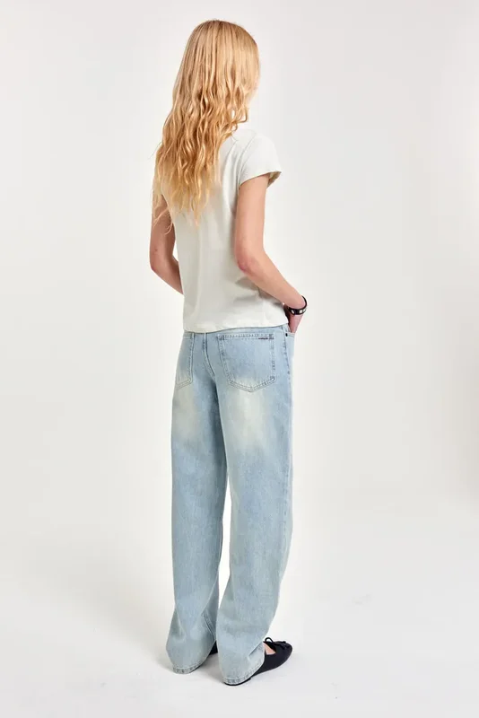 Mercado Jean Straight Sky Mujer 47 Street - Stock disponible - Electrónica