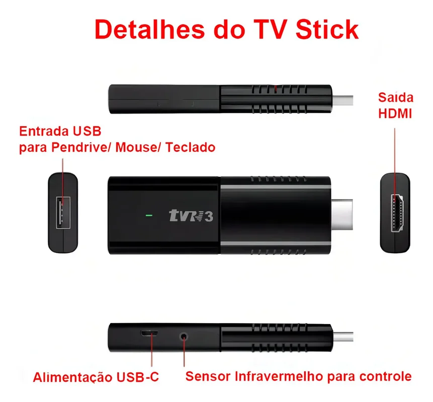 Tv Stick Wi-fi Smart Tv Android Hdmi Tv Box Fire Convertidor Color Negro Tipo de control remoto Estándar - Stock disponible - Electrónica