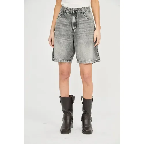 Short Largo Jean Gris Rígido Mujer Avery Uniongood - Stock disponible - Ropas y Calzados