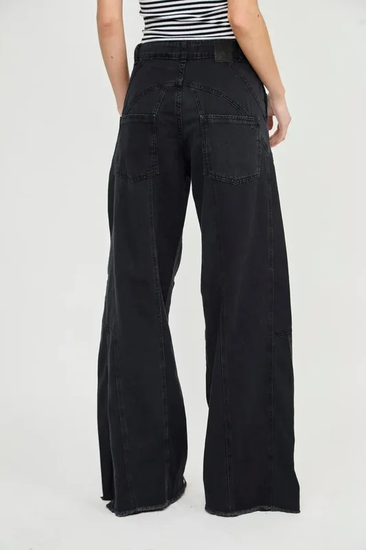 Jean Wide Leg Negro Con Recortes De Mujer Litzy Uniongood - Stock disponible - Electrónica