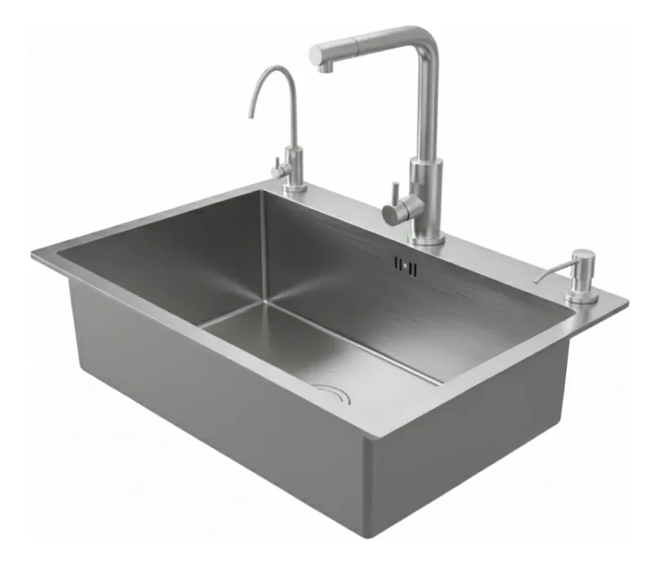 Griferia Bacha Pileta Cocina Simple Rectangular Grifería Monocomando Color Gris Oasis-7545 Neró - Stock disponible - Casa y Jardín