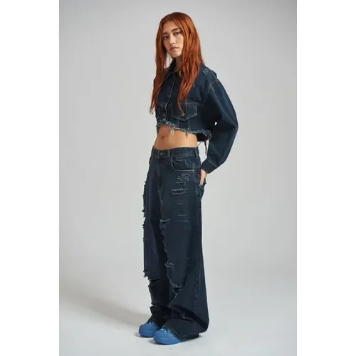 Mercado Jean Wider Darkblue De Mujer 47 Street - Stock disponible - Ropas y Calzados