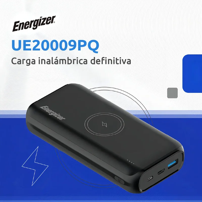 Usb Power Bank Energizer Cargador Inalámbrico Portatil Powerbank 20000mah Led Color Negro - Stock disponible - Electrónica