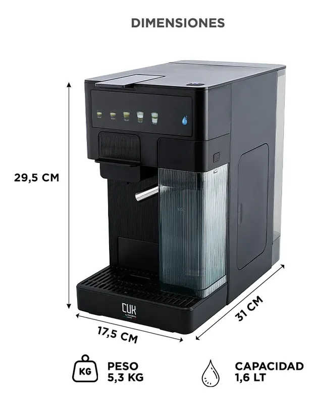 Cafetera Automática Cuk By Gadnic Torino I Expreso Espumador 20 Bares - Stock disponible