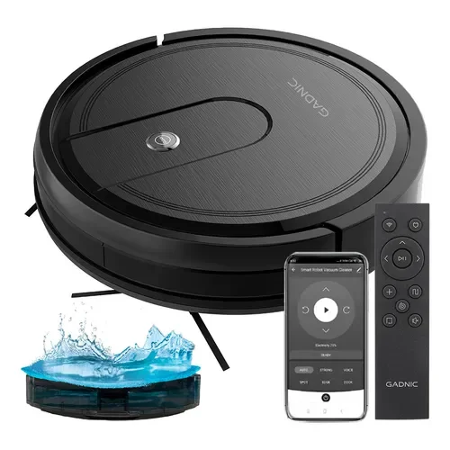 Aspiradora Robot Gadnic 5 Modos Limpieza Trapeo Inteligente Depósito de Agua Polvo Control App Conexion Inalambrica Sensores Anti‐Colisión Anticaída - Stock disponible