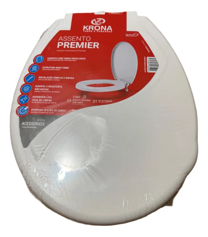 Asiento Tapa Plastica Inodoro Universal Krona Color Blanco - Stock disponible - Casa y Jardín