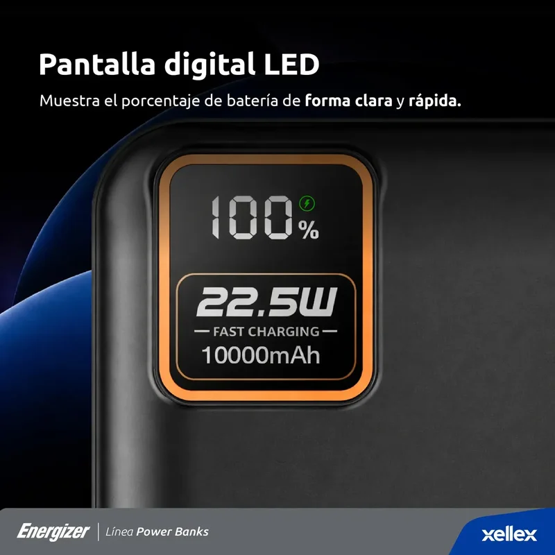 Power Bank Energizer Ultimate Cargador Portatil Powerbank 10000mah Carga Rapida 22.5W Color Negro - Stock disponible - Electrónica