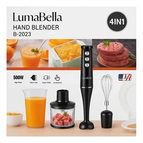 Minipimer Mixer Licuadora De Mano 4 En 1 500 W - Stock disponible - Electrodomésticos