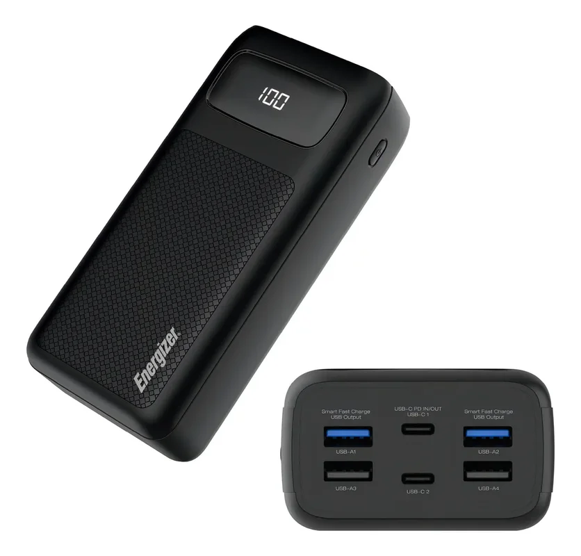 Usb Power Bank Energizer Cargador Portatil Powerbank Ultimate 30000mah Lcd 6 Salidas Color Negro - Stock disponible - Electrónica