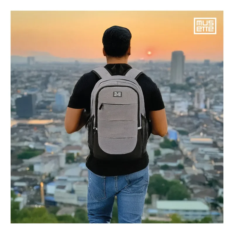 Mochila Porta Notebook 15.6 Urban Oxford Impermeable Viaje Musette Gris 20L - Stock disponible - Equipajes y Bolsos