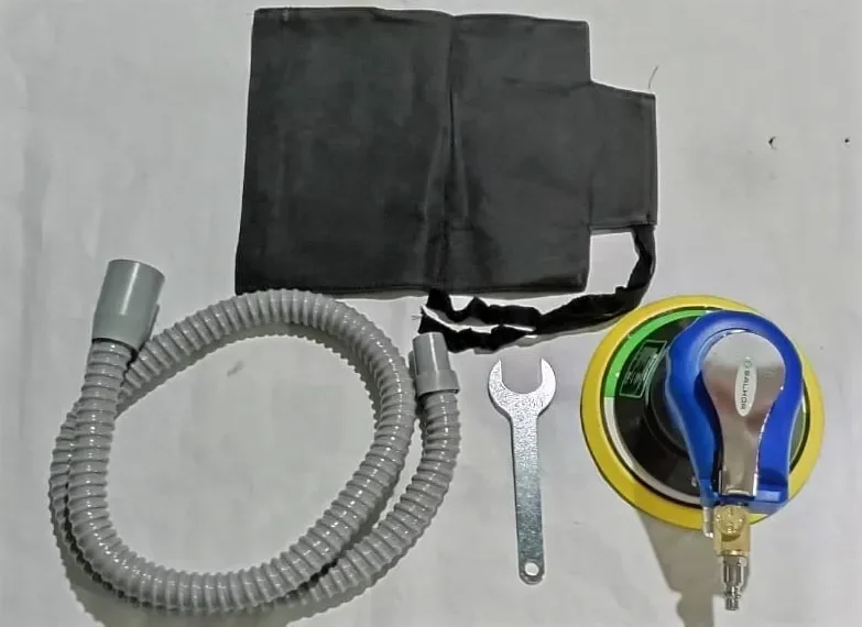 Lijadora Roto Orbital Neumática 6 Pulgada 150mm + Accesorios Color Azul - Stock disponible - Herramientas