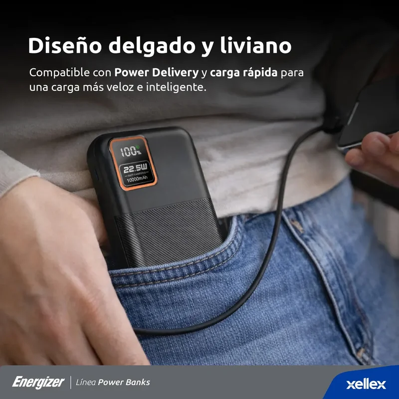 Power Bank Energizer Ultimate Cargador Portatil Powerbank 10000mah Carga Rapida 22.5W Color Negro - Stock disponible - Electrónica
