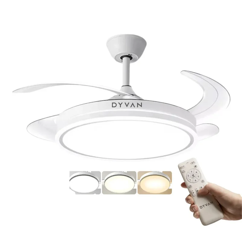 Ventilador De Techo Aspas Transparentes Reversibles Para Verano Invierno 6 Velocidades Ultra Silencioso Dyvan Luz Led Blanco - Stock disponible - Productos para Mascotas