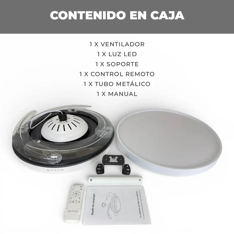 Ventilador De Techo Aspas Transparentes Reversibles Para Verano Invierno 6 Velocidades Ultra Silencioso Dyvan Luz Led Blanco - Stock disponible - Productos para Mascotas