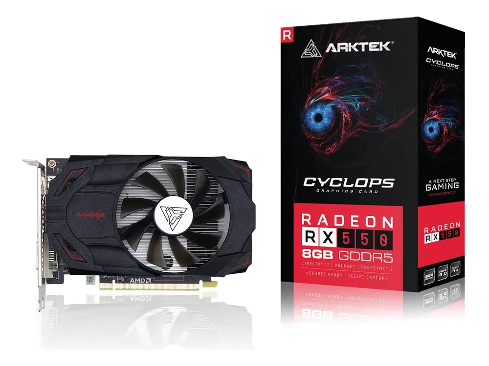 Memoria Tarjeta Gráfica Arktek Radeon RX 550 8GB GDDR5 128bit VRAM Eficiente AMD - Stock disponible - Electrónica