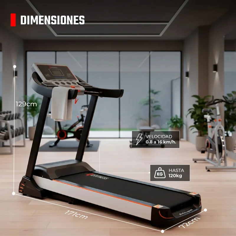 Cinta de correr eléctrica plegable G-Fitness S900 2HP 16 km/h inclinación automática - Stock disponible - Productos para Mascotas