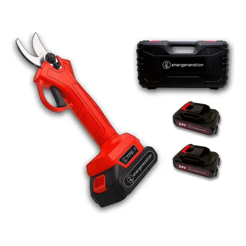 Tijera De Poda Eléctrica Bateria Energeneration Tpe-1 Ø30mm Color Rojo - Stock disponible - Electrónica