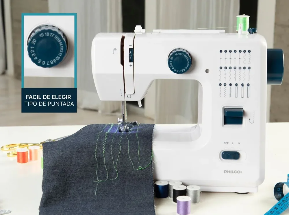 Máquina De Coser Eléctrica Philco Mcp2420 20 Puntadas Color Blanco - Stock disponible - Electrodomésticos