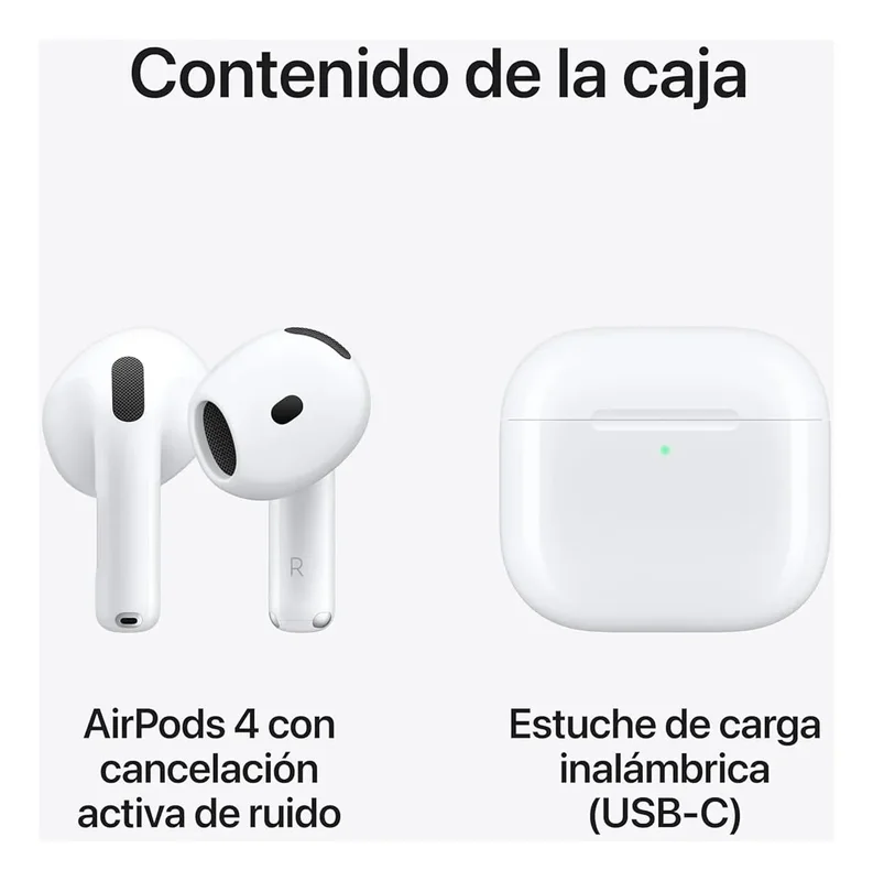 Auriculares Apple AirPods 4ta Generación Con Anc Color Blanco - Stock disponible - Productos para Mascotas