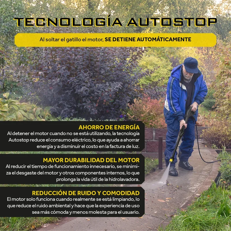 Hidrolavadora Electrica Trent HLT307 1400W Alta presion 1600 Psi 110 Bar con Accesorios - Stock disponible - Construcción