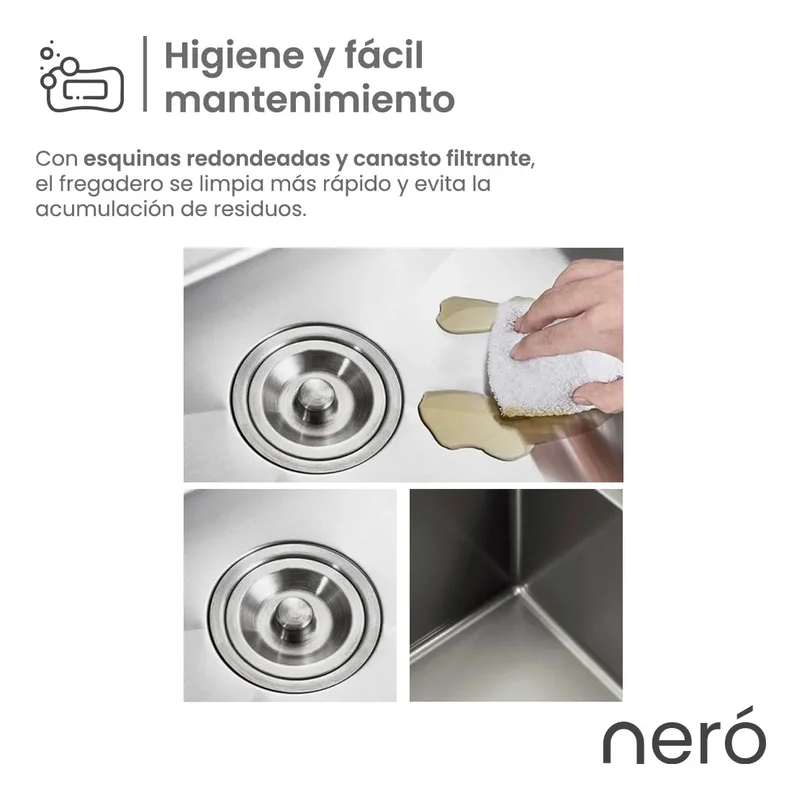 Griferia Bacha Pileta Cocina Simple Rectangular Grifería Monocomando Color Gris Oasis-7545 Neró - Stock disponible - Casa y Jardín