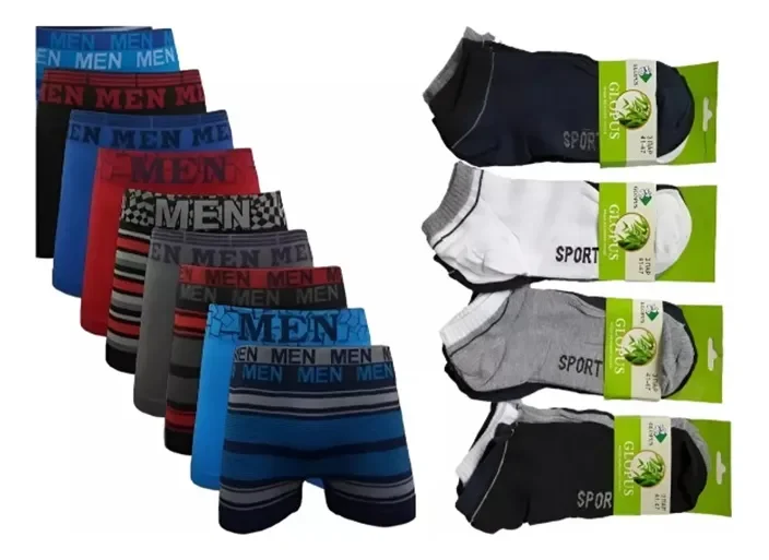 Combo Hombre 6 Boxer + 12 Pares De Medias Soquetes - Stock disponible - Ropas y Calzados