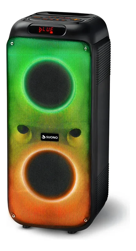 Parlante Suono 2 Woofers 6.5'' Luces Led Tws Rgb Bluetooth con Cable USB-C Color Negro - Stock disponible - Electrónica