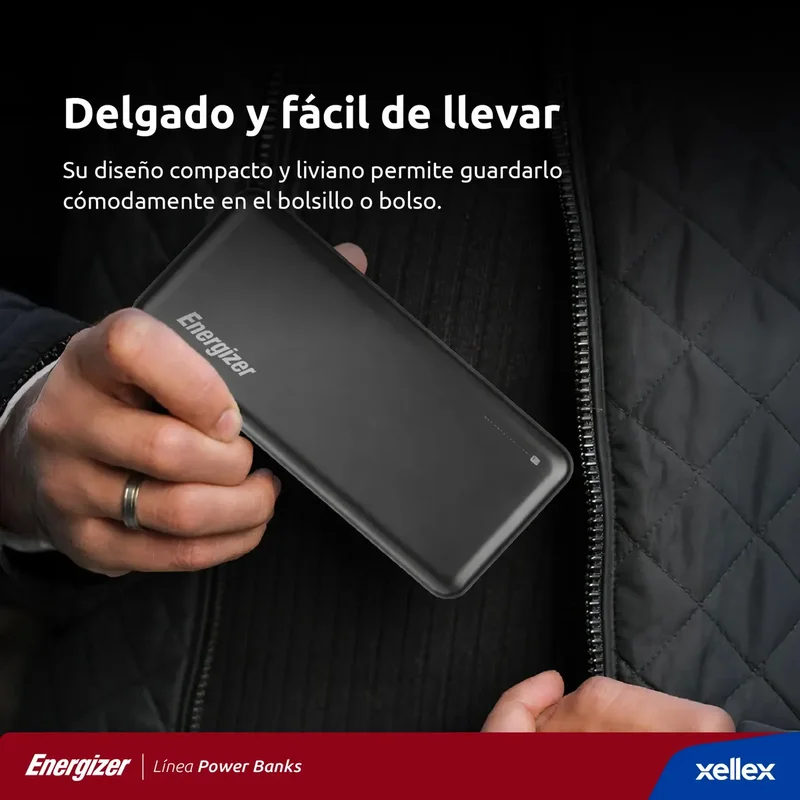 Usb Power Bank Energizer Max Cargador Portatil Powerbank 20000mah Visor Led Negro - Stock disponible - Electrónica