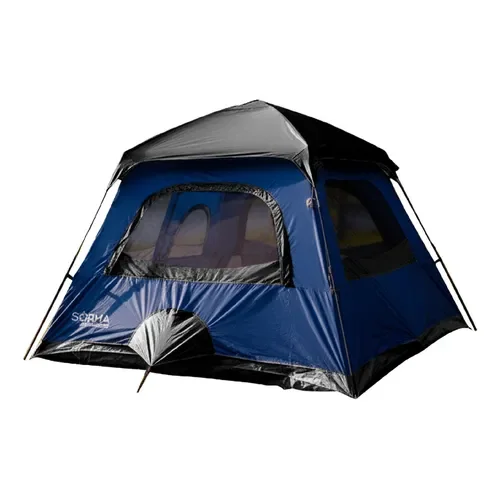 Carpa 4 Personas Armado Automátic En 5' Premium Imperm Pr Uv Color Azul - Stock disponible